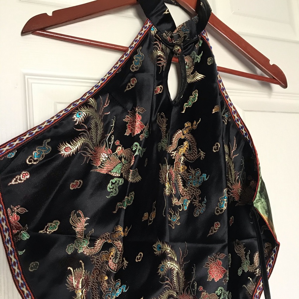 Asian backless halter top